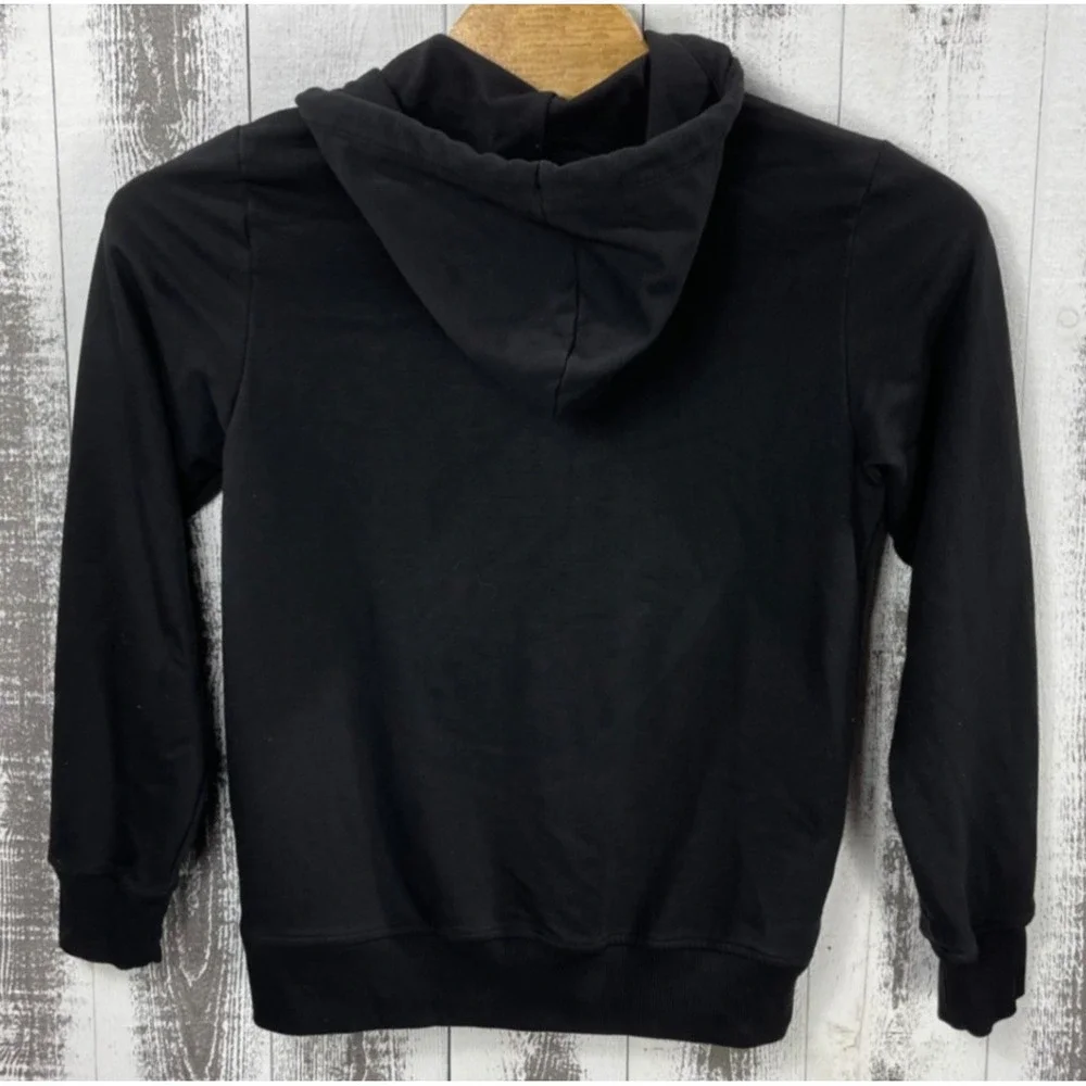 The North Face Full Zip Hoodie Black Sweatshirt Men's Small Logo Jacket S